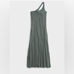Aerie. One Shoulder Ribbed Mini Dress in Green